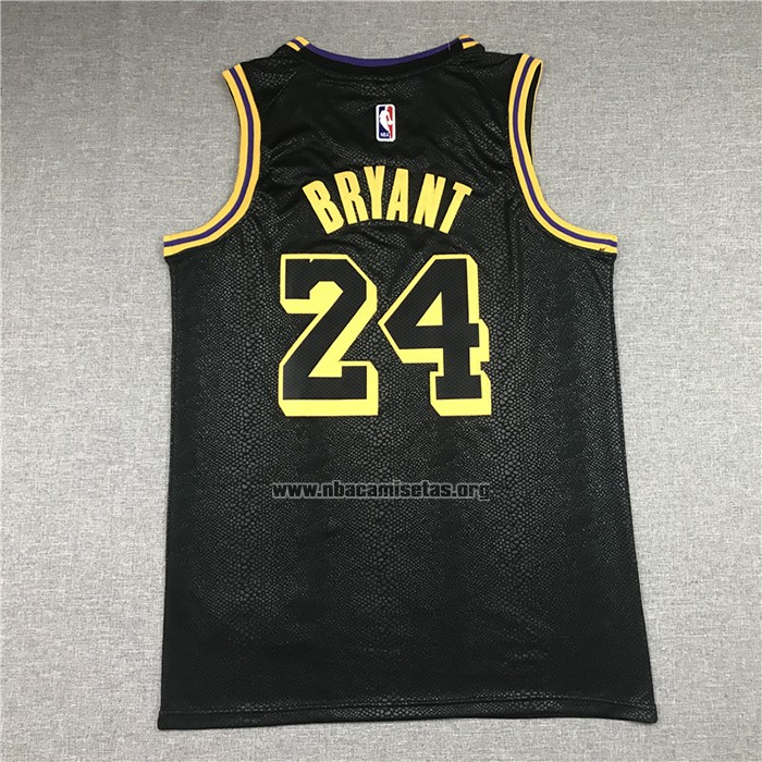 Camiseta Los Angeles Lakers Kobe Bryant NO 8 24 Black Mamba Negro